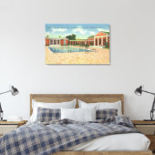 Recreation Bldg Interior Court and Pool Uitzicht Canvas Afdruk (Insitu (Slaapkamer))