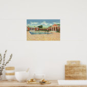 Recreation Bldg Interior Court and Pool Uitzicht Poster (Keuken)