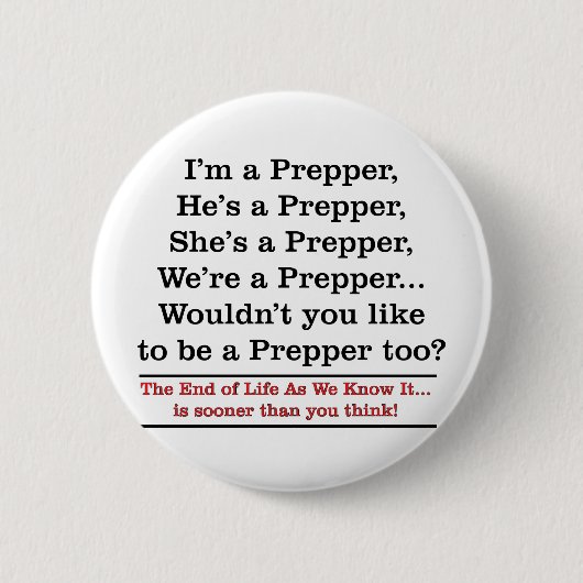 Recruit a Prepper Ronde Button 5,7 Cm (Voorkant)