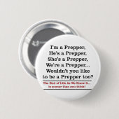 Recruit a Prepper Ronde Button 5,7 Cm (Voorkant /achterkant)