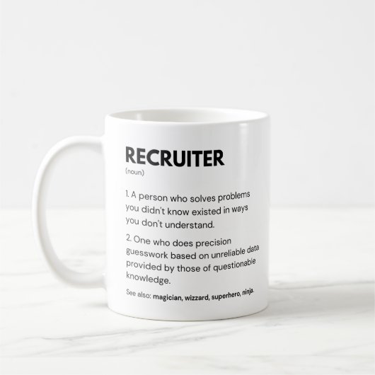 Recruiter & HR-afdelingsmedewerker Definitie Koffiemok (Links)