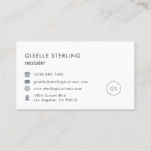 Recruiter Luxe Marine Blauw Modern Elegant Visitekaartje (Achterkant)