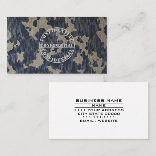 Recruiter militaire strijdkrachten vervaagde camou visitekaartje (Voorkant / Achterkant)