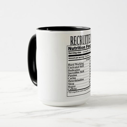 Recruiter Nutrition Facts Mok (Voorkant links)