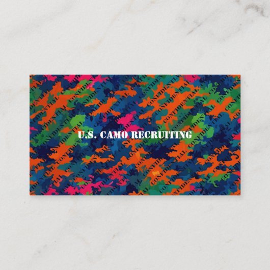 Recruiter van de strijdkrachten, U.S. Camouflage G Visitekaartje (Voorkant)