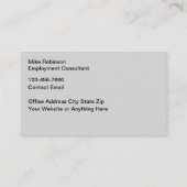 Recruiter Visitekaartjes van het uitzendbureau (Achterkant)