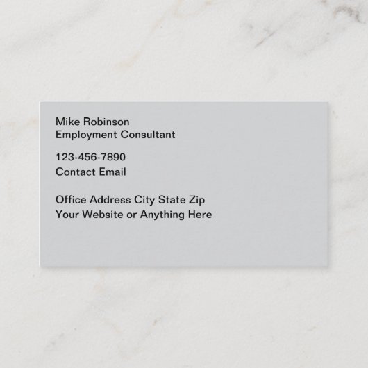 Recruiter Visitekaartjes van het uitzendbureau (Achterkant)