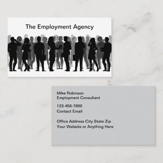 Recruiter Visitekaartjes van het uitzendbureau (Voorkant / Achterkant)