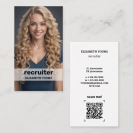 Recruitment Custom Foto en QR Visitekaartje