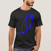 Rectaalkanker Blauw graffitilintje T-shirt (Voorkant)