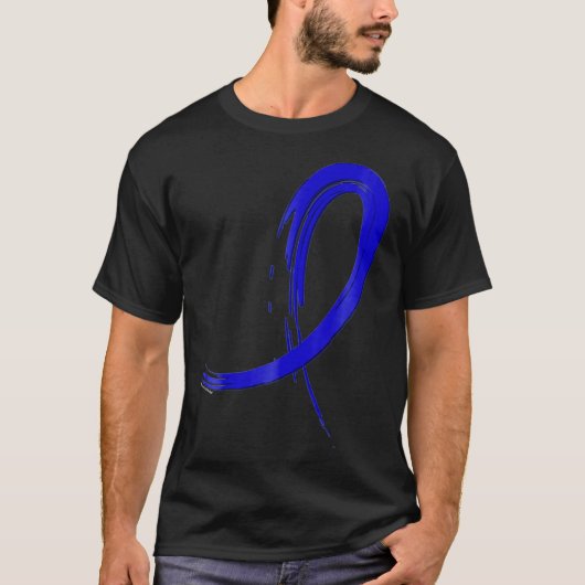 Rectaalkanker Blauw graffitilintje T-shirt (Voorkant)