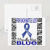 Rectaalkanker I Trots Draag Blauw 2 Briefkaart (Voorkant / Achterkant)