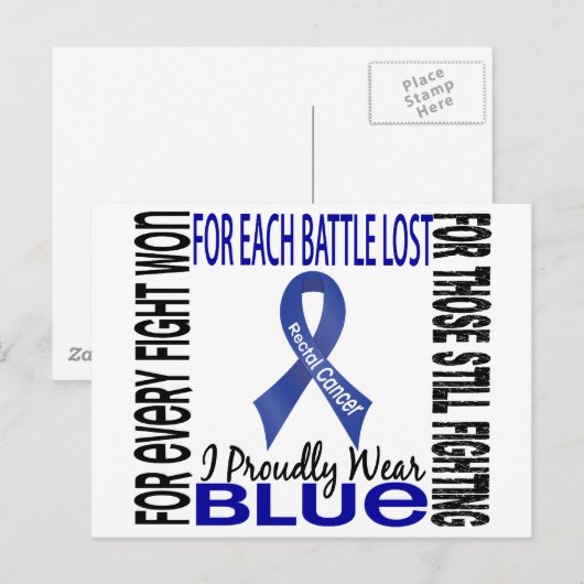 Rectaalkanker I Trots Draag Blauw 2 Briefkaart (Voorkant / Achterkant)