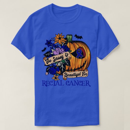 Rectale Awareness retro halloween enge pompoen hoo T-shirt (Design voorkant)