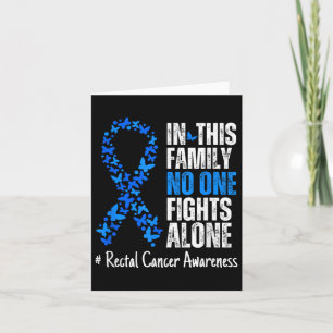 Rectale Kanker Awareness Maand Blauw Lint Vlinder Kaart