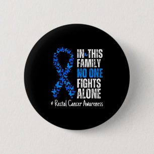 Rectale Kanker Awareness Maand Blauw Lint Vlinder Ronde Button 5,7 Cm