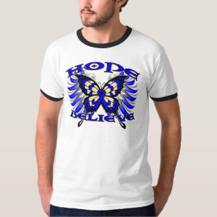 Rectale kankerhoop gelooft vlinder t-shirt