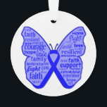 Rectale kankervlinder Collage van woorden Ornament<br><div class="desc">OPMERKING: Butterfly Ribbon is auteursrechtelijk beschermd.</div>