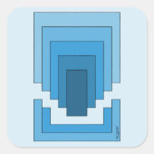 Rectangle Abstract in Blue Vierkante Sticker (Voorkant)