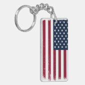 Rectangle Acryl Amerikaanse vlag thema Sleutelhang Sleutelhanger (Voorkant Links)