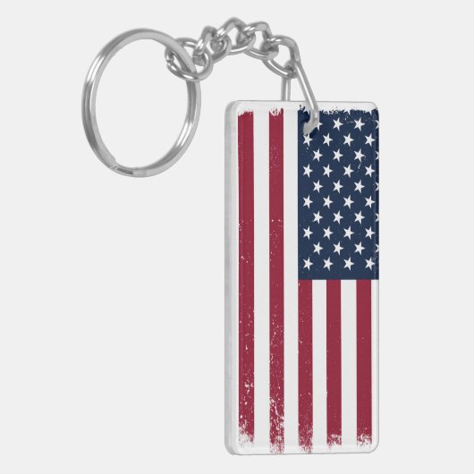 Rectangle Acryl Amerikaanse vlag thema Sleutelhang Sleutelhanger (Voorkant Links)