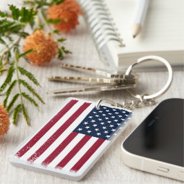 Rectangle Acryl Amerikaanse vlag thema Sleutelhang Sleutelhanger