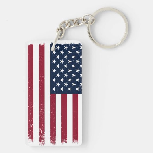 Rectangle Acryl Amerikaanse vlag thema Sleutelhang Sleutelhanger (achterkant)
