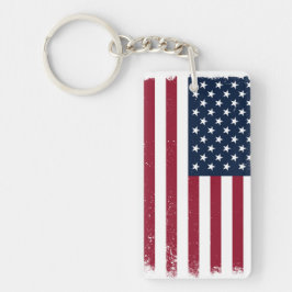 Rectangle Acryl Amerikaanse vlag thema Sleutelhang Sleutelhanger