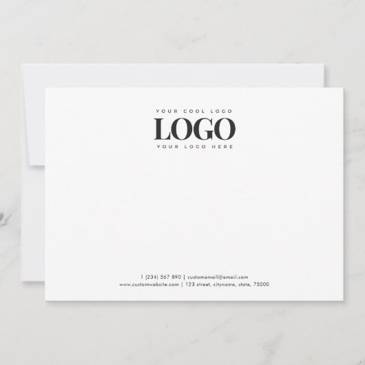 Rectangle Business Logo Company Custom White Notitiekaartje (Voorkant)