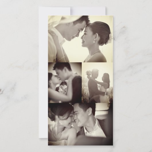 Rectangle Double Happiness Chinese Weddenfoto Bedankkaart (Achterkant)