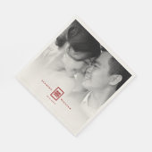 Rectangle Double Happiness Chinese Weddenfoto Servetten (Hoek)