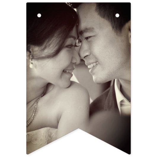 Rectangle Double Happiness Chinese Weddenfoto Vlaggetjes (Eerste vlag)