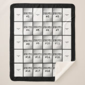 Rectangle foto- en tekstcollage sherpa deken (Voorkant)