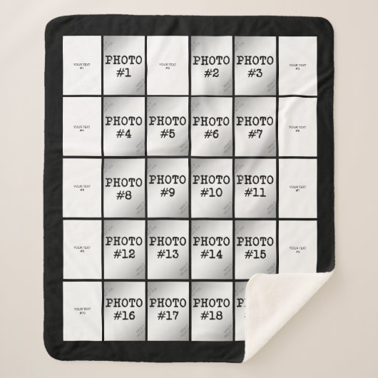 Rectangle foto- en tekstcollage sherpa deken (Voorkant)