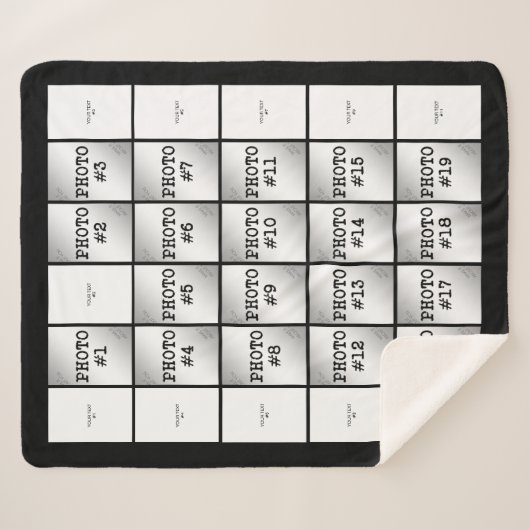 Rectangle foto- en tekstcollage sherpa deken (Voorkant (horizontaal))