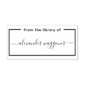 Rectangle Frame “From the library of” Calligraphy Zelfinktende Stempel (Design)