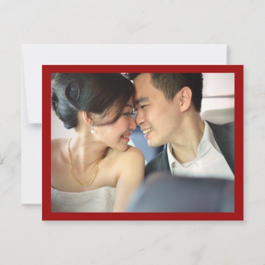 Rectangle klassieke Xie Xie Modern Chinees huwelij Bedankkaart (Achterkant)