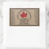 Rectangle Kraft Maple Syrup met voedingsfeiten Rechthoekige Sticker (Tas)