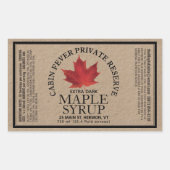 Rectangle Kraft Maple Syrup met voedingsfeiten Rechthoekige Sticker (Voorkant)