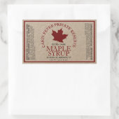 Rectangle Kraft Maple Syrup met voedingsfeiten Rechthoekige Sticker (Tas)
