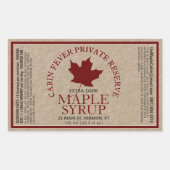 Rectangle Kraft Maple Syrup met voedingsfeiten Rechthoekige Sticker (Voorkant)