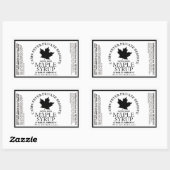Rectangle Maple Syrup Label met Voedingsfeiten (Vel)