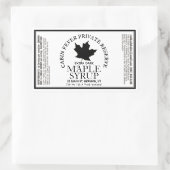 Rectangle Maple Syrup Label met Voedingsfeiten (Tas)