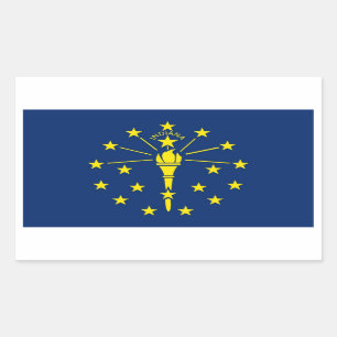 Rectangle sticker met Flag of Indiana, Verenigde S