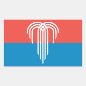 Rectangle sticker met Flag of Kansas City, Verenig (Voorkant)