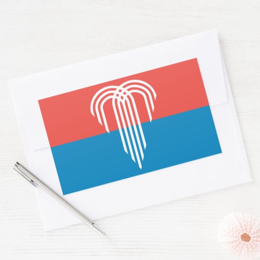 Rectangle sticker met Flag of Kansas City, Verenig (Envelop)
