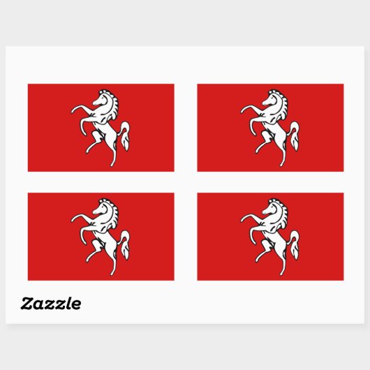 Rectangle sticker met Flag of Kent, Engeland (Vel)