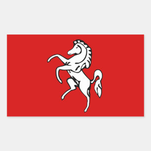 Rectangle sticker met Flag of Kent, Engeland