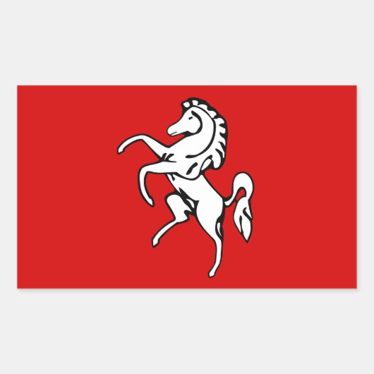 Rectangle sticker met Flag of Kent, Engeland (Voorkant)