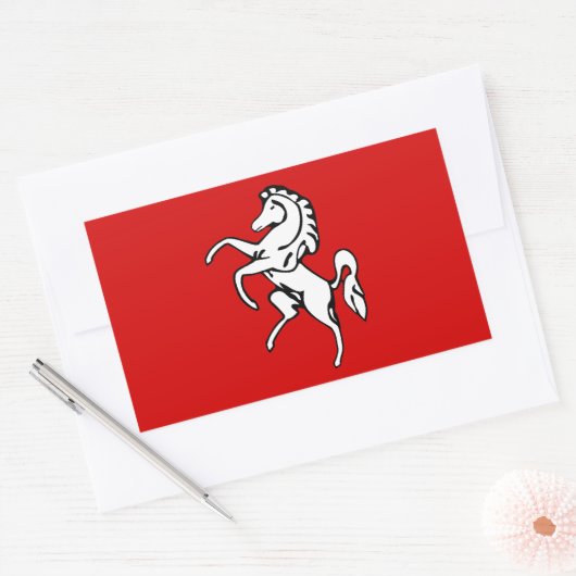 Rectangle sticker met Flag of Kent, Engeland (Envelop)